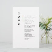 Gold Black en White Typography bruiloft menu (Staand voorkant)