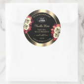 Gold Black Étiquettes Crème rouge Roses Ajouter le (Sac)