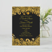 Gold & Black Exotic Jungle Cheetah Invitations (Debout devant)