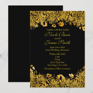 Gold & Black Exotic Jungle Cheetah Invitations