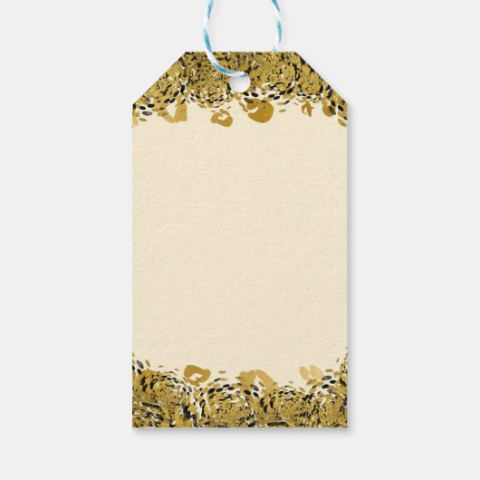 Gold & Black Exotic Oerwoud Cheetah Glam Cream Cadeaulabel (Achterkant)