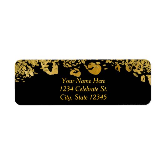 Gold & Black Exotic Oerwoud Cheetah Glam Uitnodigi Etiket (Voorkant)