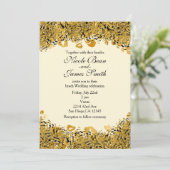 Gold & Black Exotic Oerwoud Cheetah Uitnodigingen (Staand voorkant)