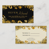 Gold & Black Exotic RÉFÉREZ UNE Carte Client AMIE (Devant / Derrière)