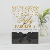 Gold & Black Fabulous 50e anniversaire Invitation  (Debout devant)