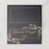 Gold Black Faux Metal Floral Design Wedding (Buitenkant ongevouwen)
