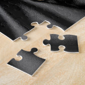 Gold Black Fleur De Lis Satin Jewel Legpuzzel (Zijkant)