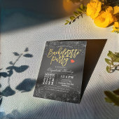 Gold & Black Floral Bachelorette Kaart