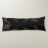 Gold Black Floral Lichaamskussen (Achterkant)