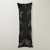 Gold Black Floral Lichaamskussen (Achterkant (Verticaal))
