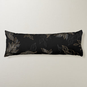 Gold Black Floral Lichaamskussen