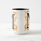 Gold & Black Floral 'M' - Mug (Centre)