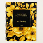 Gold black flowers professional appointment planner (Voorkant)