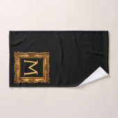 Gold Black Framed Monogram Bath Towel Set Bad Handdoek (Handdoek)