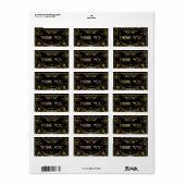 Gold & Black Gatsby Art Deco Dank u Sticker (Full Sheet)