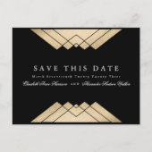 Gold Black Geometric Gatsby Sla de datum op Aankondigingskaart (Voorkant)