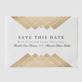 Gold Black Geometric Gatsby Sla de datum op Vellum Uitnodigingen (Voorkant)
