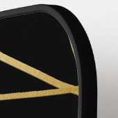 Gold Black Geometric Persoonlijke naam Pickleball Paddle (Links Detail)