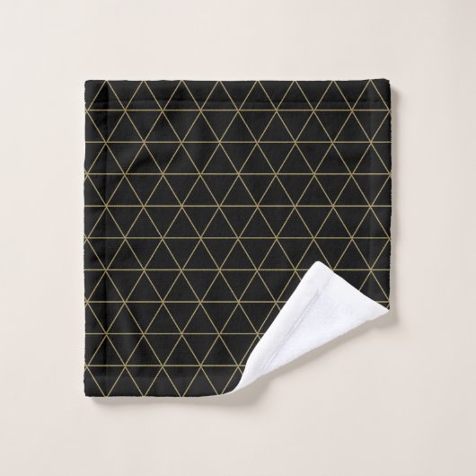 Gold Black Geometric Triangles Boho Glam Minimal Bad Handdoek (Wasdoekje)