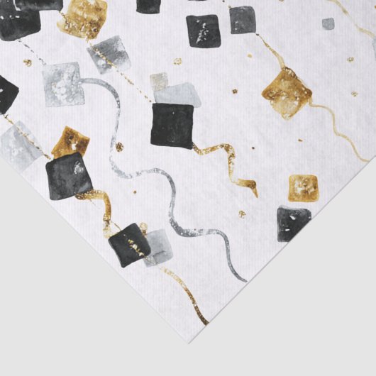 Gold Black Glam Confetti Christmas Tissuepapier (Detail)