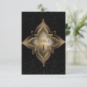 Gold Black Glam Exotic Chic Party Numéro de table (Debout devant)