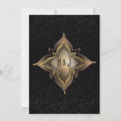 Gold Black Glam Exotic Flower Party Invitations (Dos)