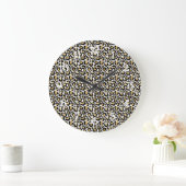 Gold Black Glam Leopard Print Grote Klok (Huis)