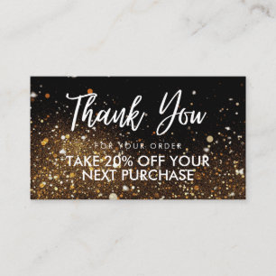 Gold Black Glitter Beauty Salon-korting Visitekaartje
