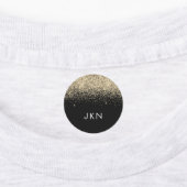 Gold Black Glitter Girly Monogram Initialen Labels (Aangebracht)
