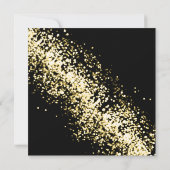 Gold Black Glitter Modern Wedding Invitation Kaart (Achterkant)