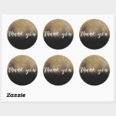 Gold Black Glitter Trendy Hartelijk dank Ronde Sticker (Vel)
