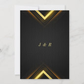 Gold Black Golden Modern Wedding Invitation (Achterkant)