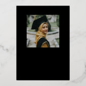 Gold & Black Graduation Party Folie Uitnodiging (Achterkant)