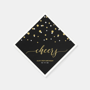 Gold Black Hexagon Confetti Cheers Custom Party Na Servet