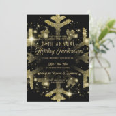 Gold & Black Holiday Corporate Fundraiser Gala Kaart (Staand voorkant)
