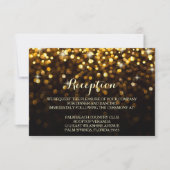 Gold Black Hollywood Glitz Glam Reception Kaart (Voorkant)