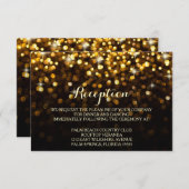Gold Black Hollywood Glitz Glam Reception Kaart (Voorkant / Achterkant)