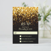 Gold Black Hollywood Glitz Glam Wedding RSVP (Debout devant)