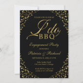 Gold Black I DO BBQ Engagement Party Invitation (Devant)