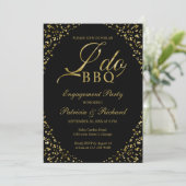 Gold Black I DO BBQ Engagement Party Invitation (Debout devant)