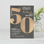 Gold Black Invitation 50e anniversaire (Debout devant)