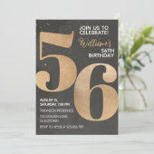 Gold Black Invitation 56e anniversaire (Debout devant)