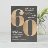 Gold Black Invitation de 60e anniversaire (Debout devant)