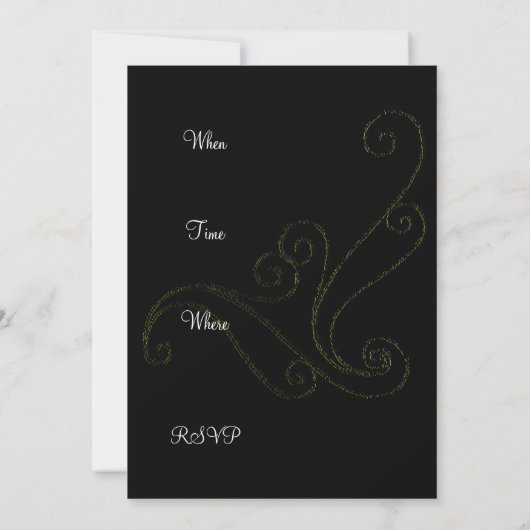 Gold Black Invitation fête d'anniversaire (Dos)