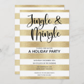 Gold Black Jingle en Mingle Holiday Party Kaart (Voorkant / Achterkant)