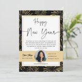 Gold Black Joyeux Carte photo immobilier de la nou (Debout devant)