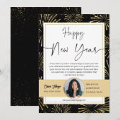 Gold Black Joyeux Carte photo immobilier de la nou (Devant / Derrière)