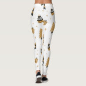 Gold Black-kerstboompatroon Leggings (Achterkant)