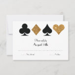 Gold Black Las Vegas Mariage Réponse Faux Parties<br><div class="desc">La parties scintillant en faux or brillante et brillante est sûr d'impressionner sur cette carte de réponse faire-part de mariage.</div>