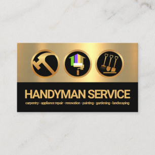 Gold Black Layers Handyman Tools Icons Builder Visitekaartje